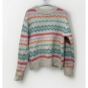 American Eagle Outfitters Oversized Rainbow Fair Isle Sweater.  Size XS